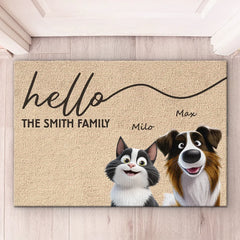 Our Sweet Home - Dog & Cat Personalized Custom Home Decor Decorative Mat - House Warming Gift For Pet Owners, Pet Lovers