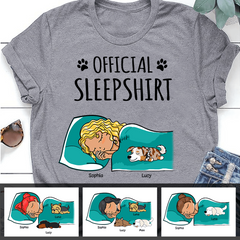 Funny Dog Mom's Official Sleepshirt Personalized T-Shirt TS-PT1197
