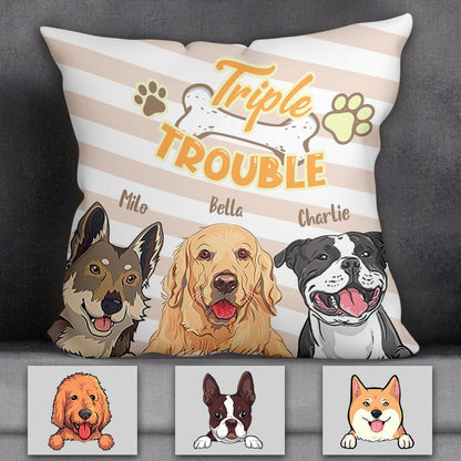 Double Trouble Funny Personalized Pillow P-NB1713