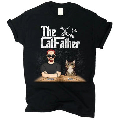 Best Cat Dad Ever The Catfather - Personalized T-shirt, Gift for Cat Lover, Father’s Day Gifts