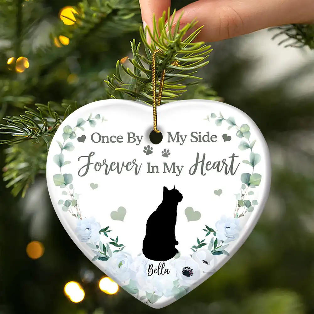 Memorial Not All Angels Have Wings Some Have Whiskers - Personalized Heart Ceramic Ornament