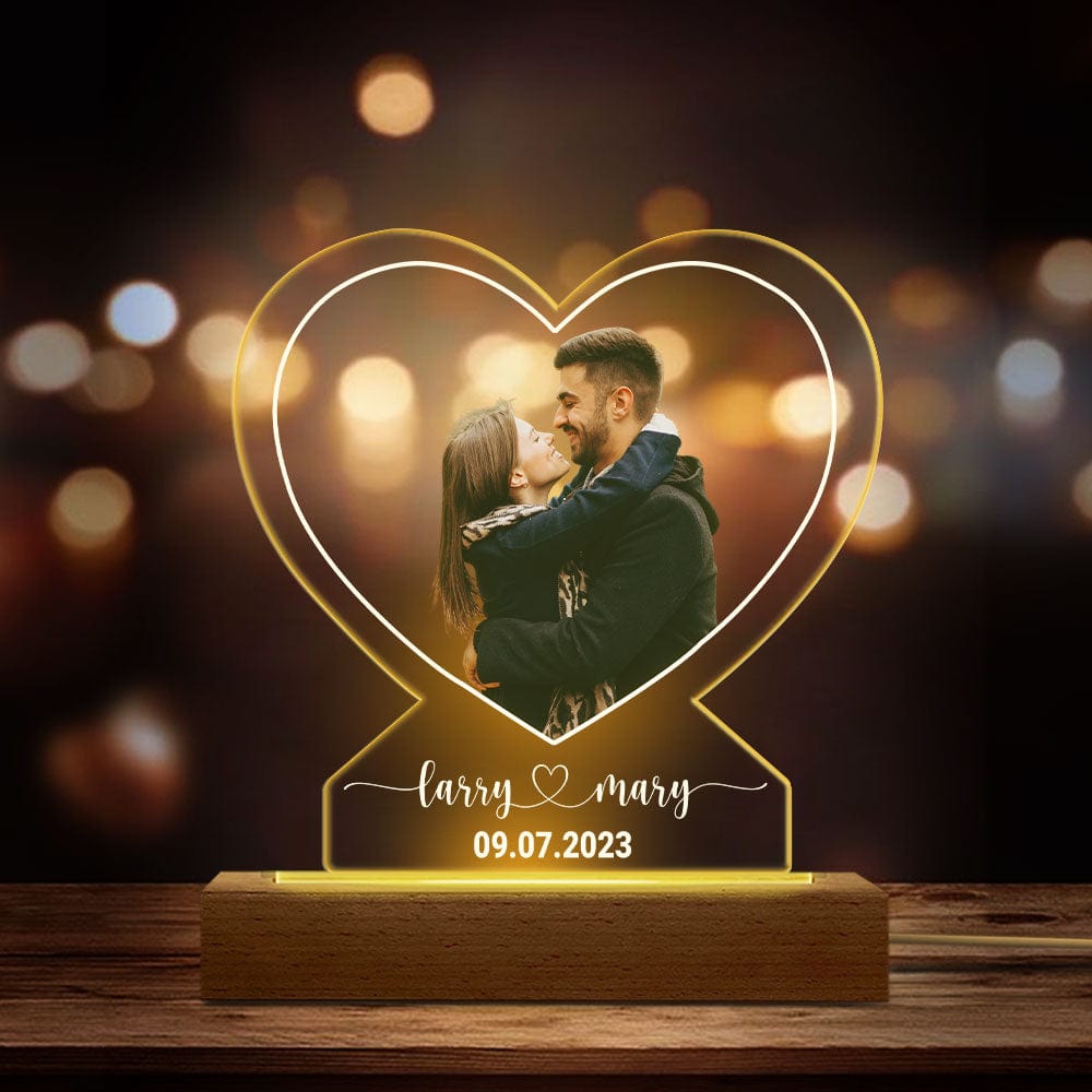 Custom Photo Anniversary Gift For Boyfriend And Girlfriend Acrylic Plaque LED Night Light DA199 890177