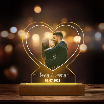 Custom Photo Anniversary Gift For Boyfriend And Girlfriend Acrylic Plaque LED Night Light DA199 890177